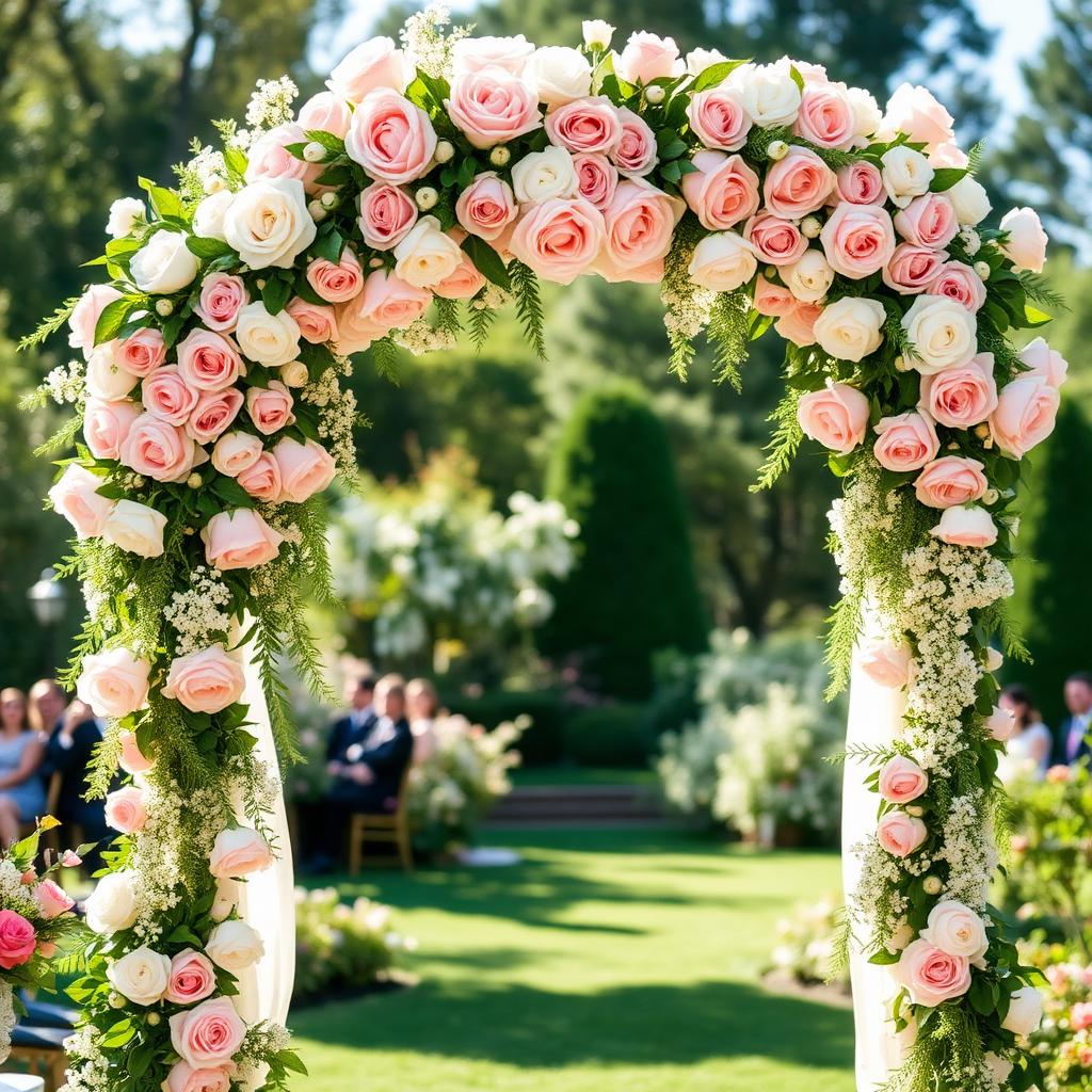Trouwboog met bloemen